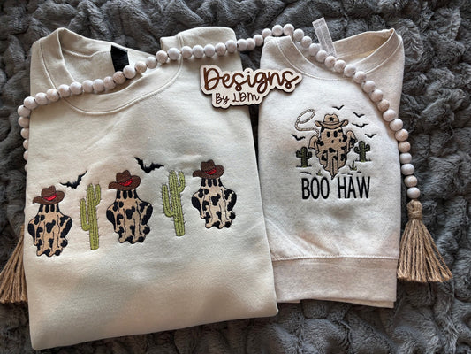 Mommy and Me western Halloween embroidery set