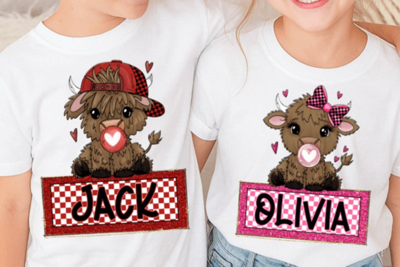 Valentine cow with name