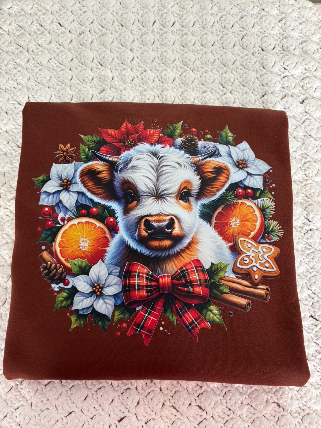 Christmas highland cow