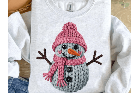 Christmas snowman faux yarn