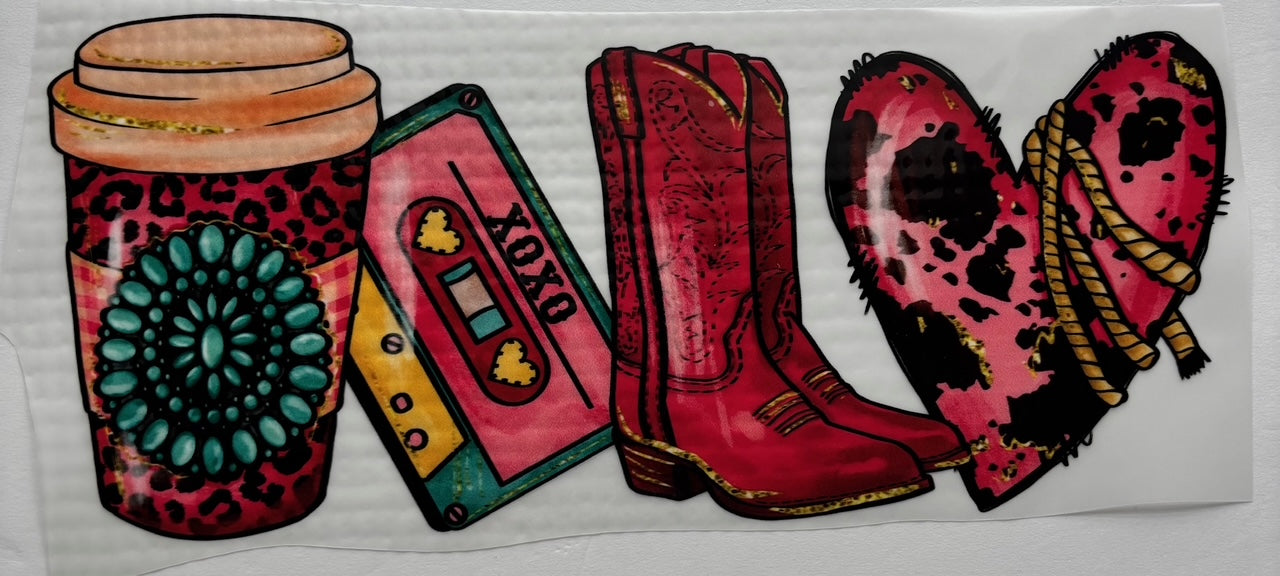Valentine Coffee Tape Boots Heart