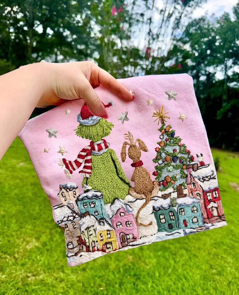 Christmas town Faux yarn